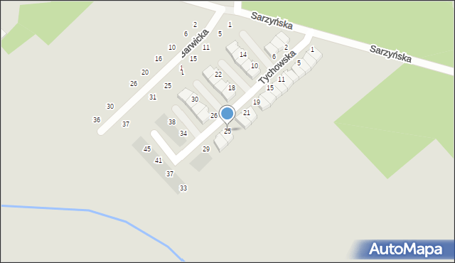 Koszalin, Tychowska, 25, mapa Koszalina