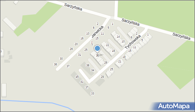 Koszalin, Tychowska, 30, mapa Koszalina