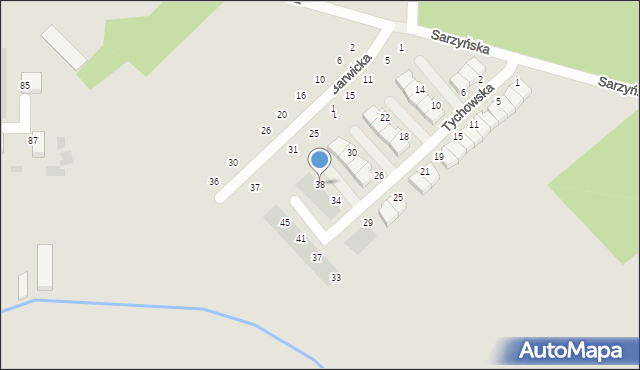 Koszalin, Tychowska, 38, mapa Koszalina