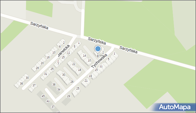 Koszalin, Tychowska, 6, mapa Koszalina