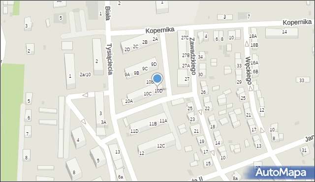 Koźmin Wielkopolski, Tysiąclecia, 10D, mapa Koźmin Wielkopolski