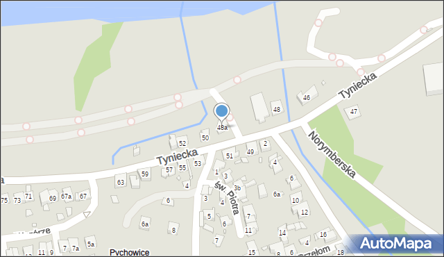 Kraków, Tyniecka, 48a, mapa Krakowa