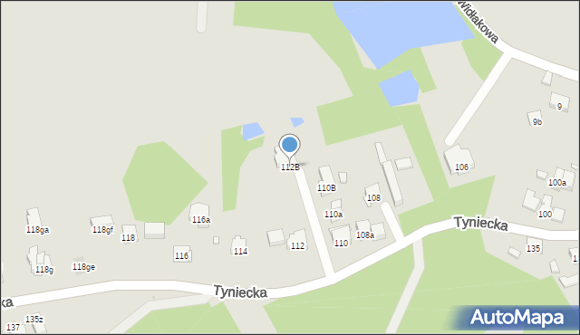 Kraków, Tyniecka, 112B, mapa Krakowa