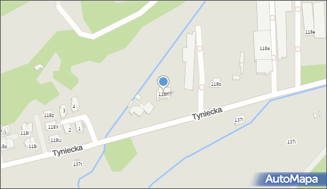 Kraków, Tyniecka, 118h, mapa Krakowa