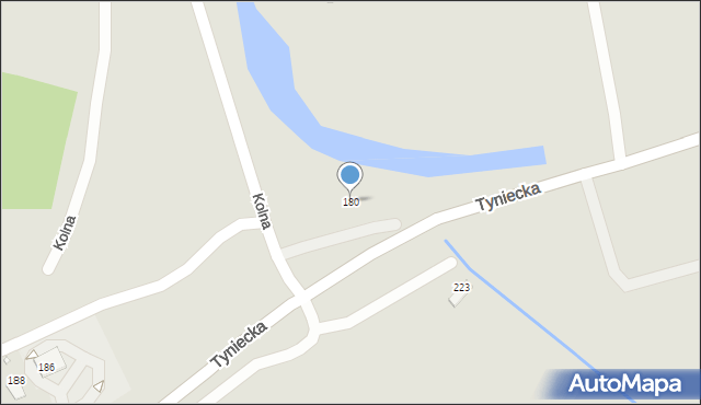 Kraków, Tyniecka, 180, mapa Krakowa