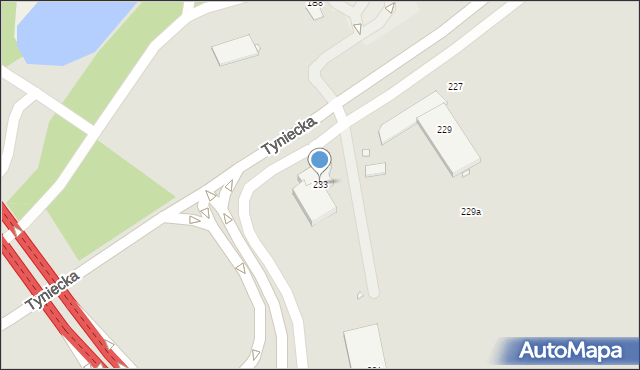 Kraków, Tyniecka, 233, mapa Krakowa