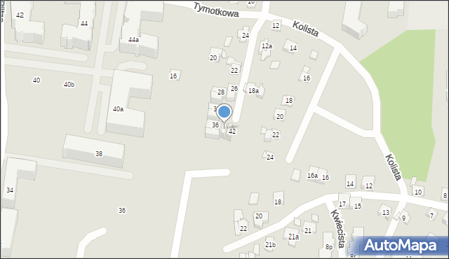 Kraków, Tymotkowa, 40, mapa Krakowa