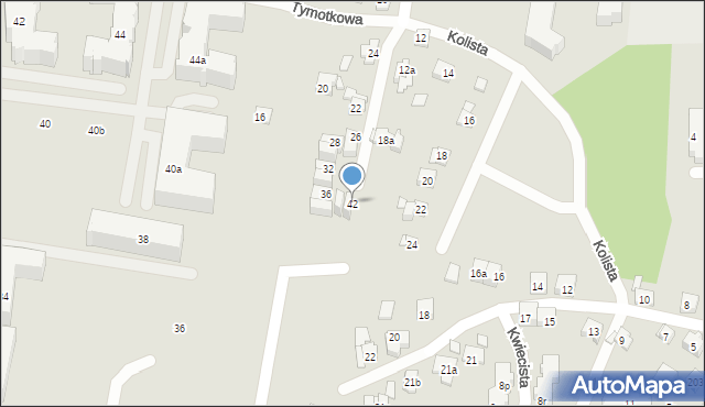 Kraków, Tymotkowa, 42, mapa Krakowa