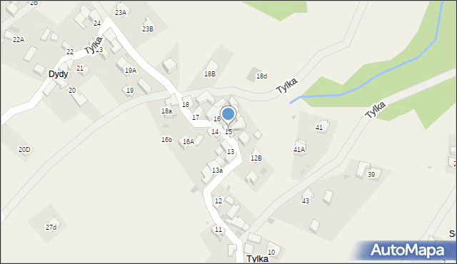 Krościenko nad Dunajcem, Tylka, 15, mapa Krościenko nad Dunajcem