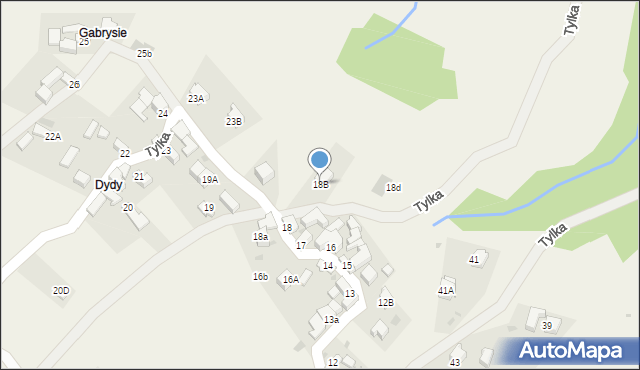Krościenko nad Dunajcem, Tylka, 18B, mapa Krościenko nad Dunajcem