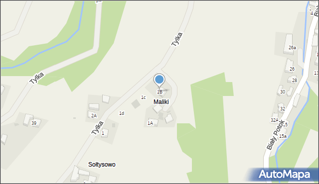 Krościenko nad Dunajcem, Tylka, 1B, mapa Krościenko nad Dunajcem