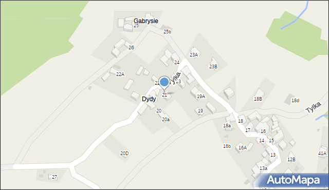 Krościenko nad Dunajcem, Tylka, 21, mapa Krościenko nad Dunajcem