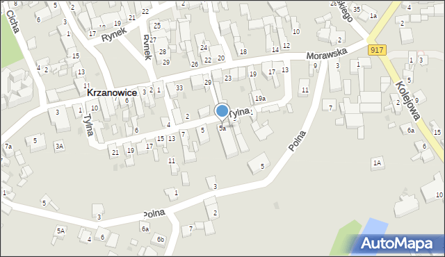 Krzanowice, Tylna, 5a, mapa Krzanowice