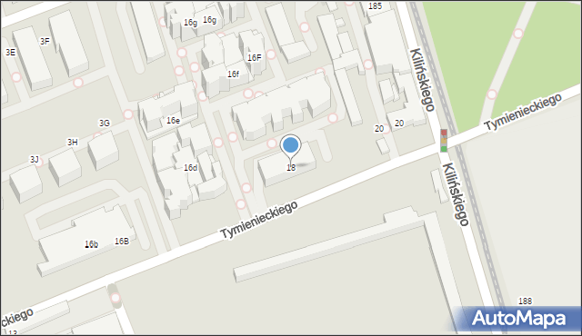 Łódź, Tymienieckiego Wincentego, ks. bp., 18, mapa Łodzi