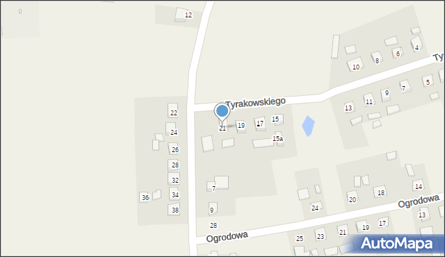 Mąkowarsko, Tyrakowskiego Antoniego, ks., 21, mapa Mąkowarsko