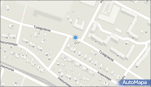 Nisko, Tysiąclecia, 11f, mapa Nisko