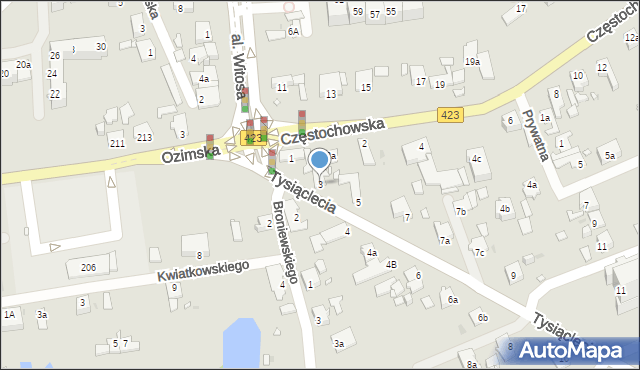 Opole, Tysiąclecia, 3, mapa Opola