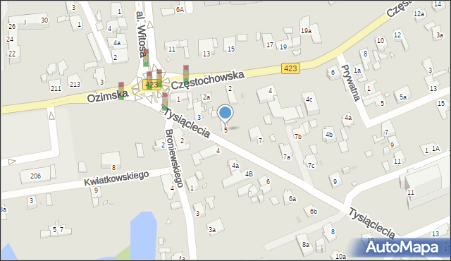 Opole, Tysiąclecia, 5, mapa Opola