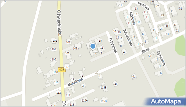 Opole, Tytanowa, 9, mapa Opola