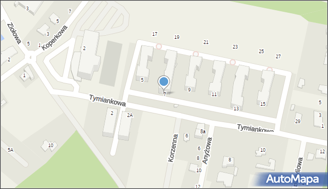 Osielsko, Tymiankowa, 7, mapa Osielsko