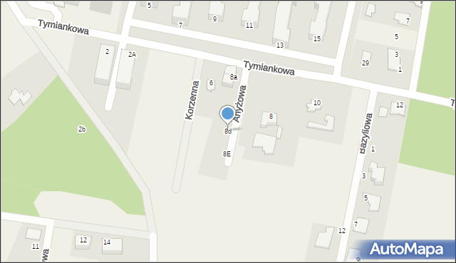 Osielsko, Tymiankowa, 8d, mapa Osielsko