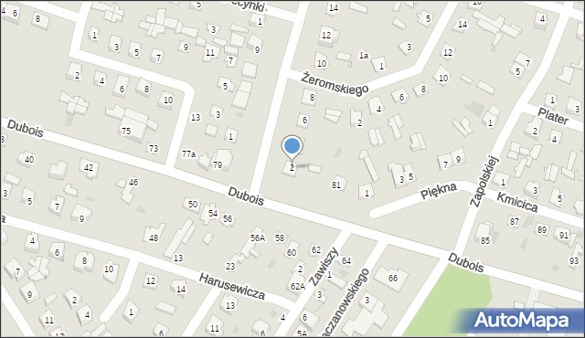 Ostrów Mazowiecka, Tysiąclecia, 2, mapa Ostrów Mazowiecka