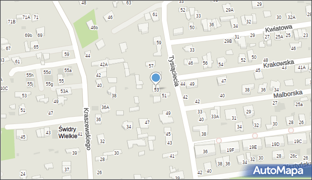 Otwock, Tysiąclecia, 53, mapa Otwock