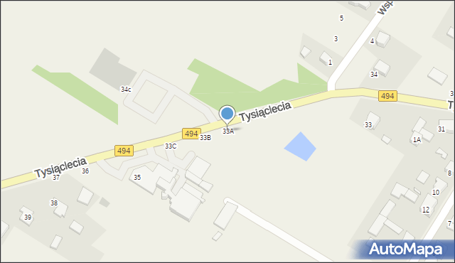 Panki, Tysiąclecia, 33A, mapa Panki
