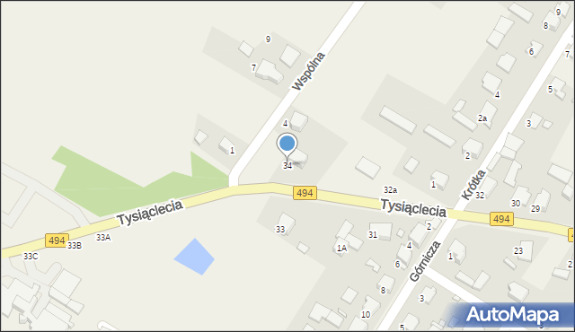 Panki, Tysiąclecia, 34, mapa Panki