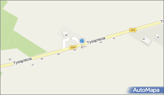 Panki, Tysiąclecia, 43, mapa Panki