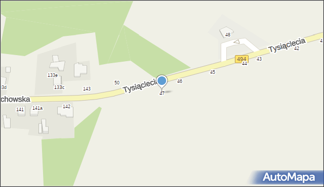 Panki, Tysiąclecia, 47, mapa Panki