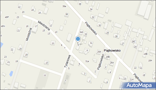 Piątkowisko, Tytanowa, 3, mapa Piątkowisko