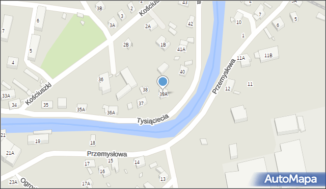 Piechowice, Tysiąclecia, 39A, mapa Piechowice