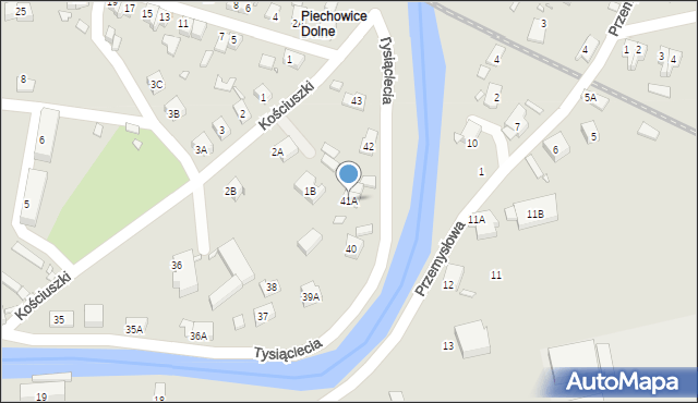 Piechowice, Tysiąclecia, 41A, mapa Piechowice