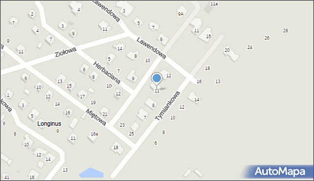 Płock, Tymiankowa, 11, mapa Płock