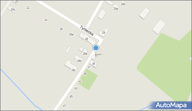 Poznań, Tyniecka, 33, mapa Poznania