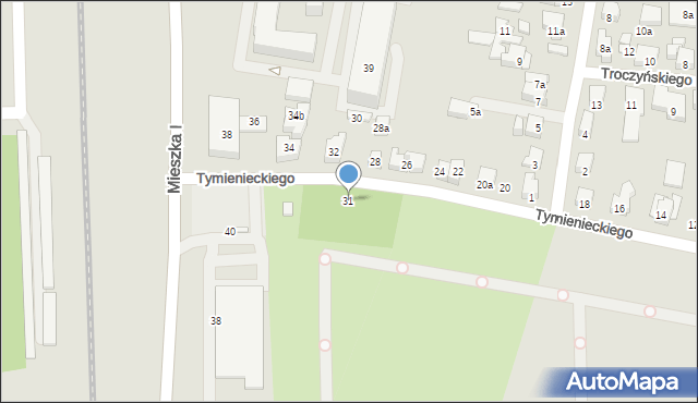 Poznań, Tymienieckiego Kazimierza, 31, mapa Poznania