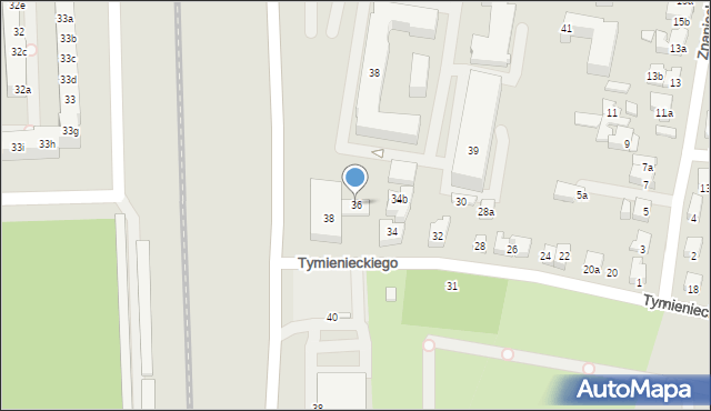 Poznań, Tymienieckiego Kazimierza, 36, mapa Poznania