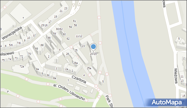 Poznań, Tylne Chwaliszewo, 20-21, mapa Poznania