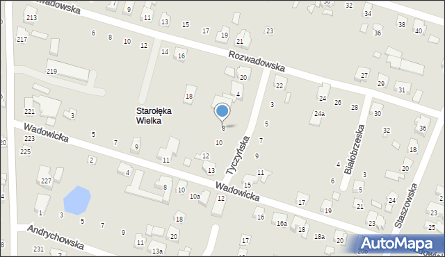 Poznań, Tyczyńska, 8, mapa Poznania