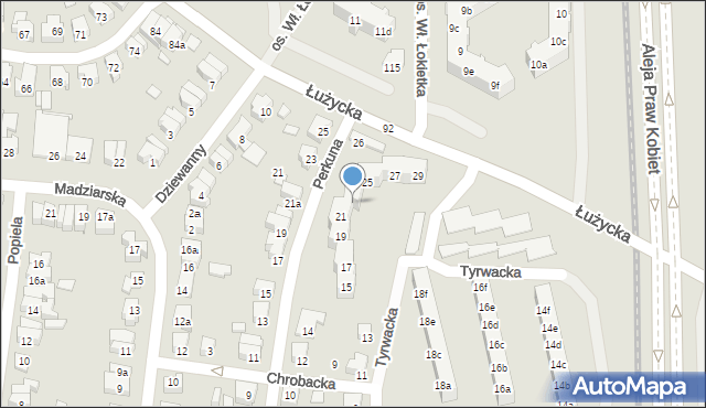 Poznań, Tyrwacka, 23, mapa Poznania