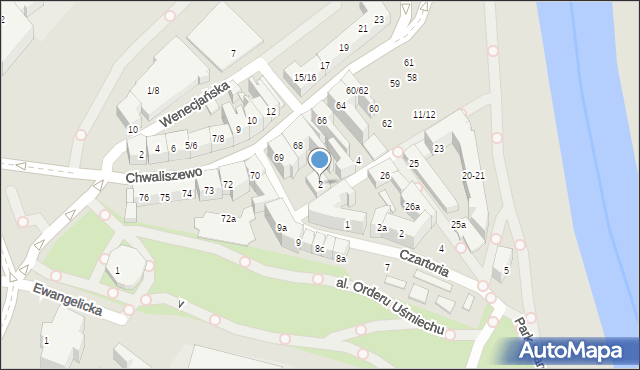 Poznań, Tylne Chwaliszewo, 2, mapa Poznania