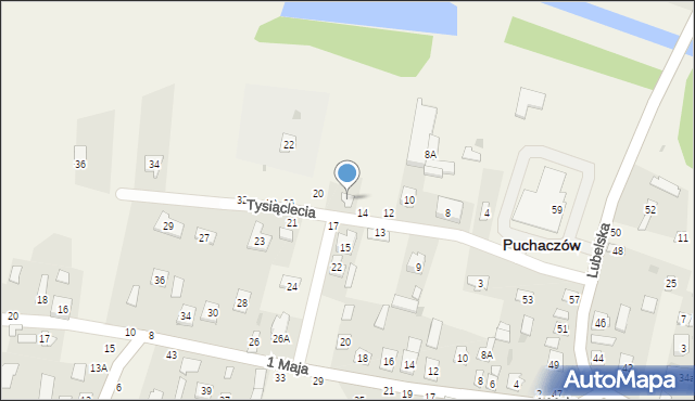 Puchaczów, Tysiąclecia, 16, mapa Puchaczów