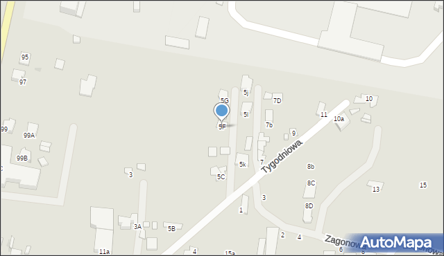 Radom, Tygodniowa, 5F, mapa Radomia