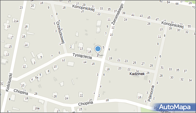 Rejowiec Fabryczny, Tysiąclecia, 17, mapa Rejowiec Fabryczny