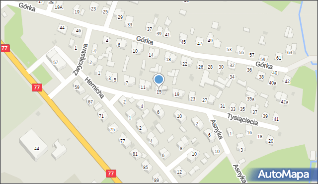 Rudnik nad Sanem, Tysiąclecia, 15, mapa Rudnik nad Sanem