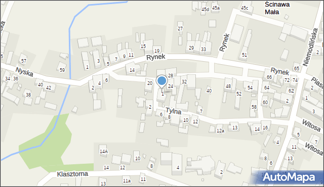 Ścinawa Mała, Tylna, 1, mapa Ścinawa Mała