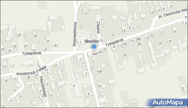 Skomlin, Tysiąclecia, 41A, mapa Skomlin