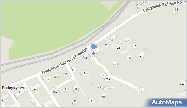 Trzebinia, Tysiąclecia Państwa Polskiego, 56, mapa Trzebinia