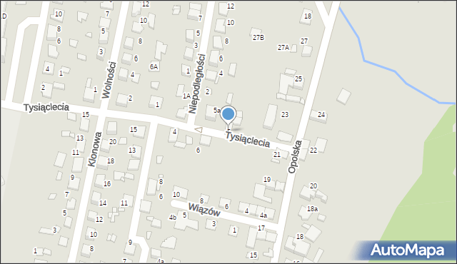 Tułowice, Tysiąclecia, 5, mapa Tułowice